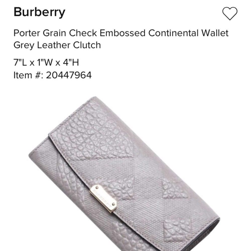 Burberry Leather Check Embossed Wallet